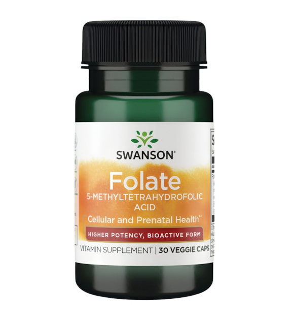 Swanson Folate 5-Methyltetrahydrofolic Acid 800 mcg - 30 Veggie Caps