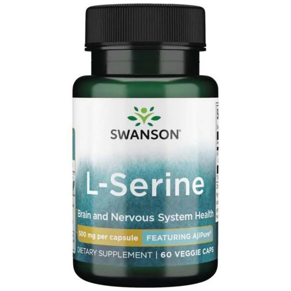 Swanson AjiPure L-seryna 500 mg - 60 kapsułek