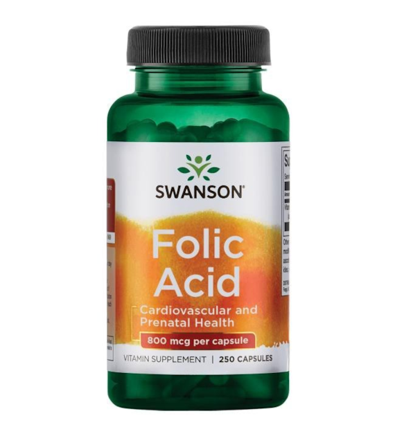 Swanson Kwas Foliowy 800 mcg - 250 kapsułek