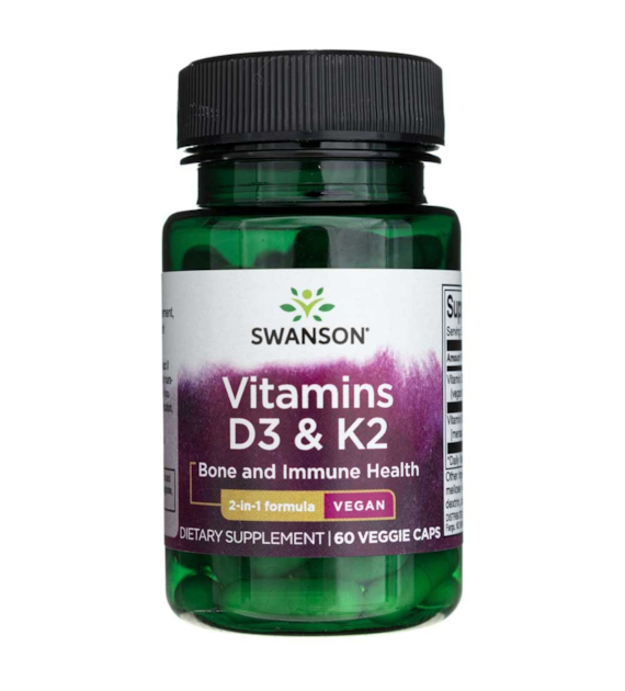 Swanson Vitamins D3 & K2 - 60 veg. kapslí