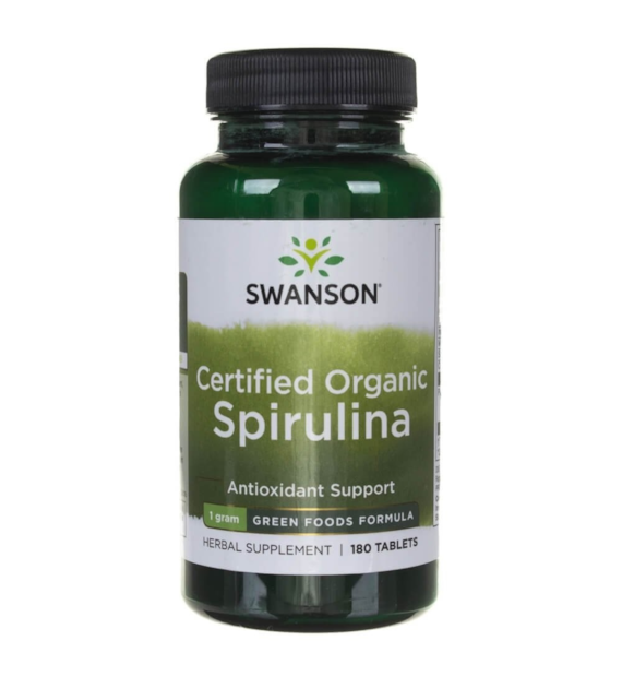 Swanson Spirulina certyfikowana - 180 tabletek