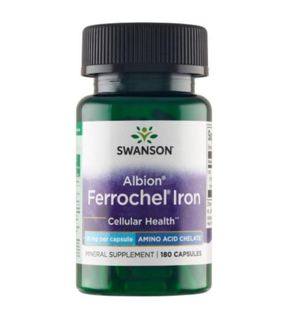 Swanson Albion Chelat Żelaza Ferrochel 18 mg - 180 kapsułek