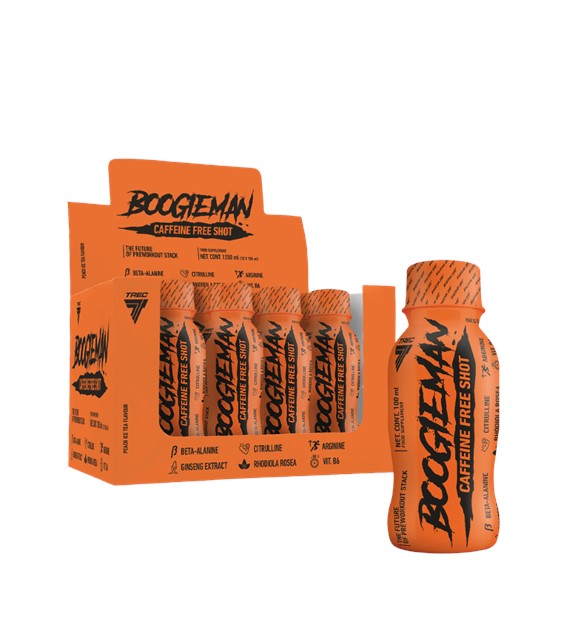 Trec Boogieman Caffeine Free Shot przedtreningowy Ice Tea Brzoskwiniowe - 12 sztuk