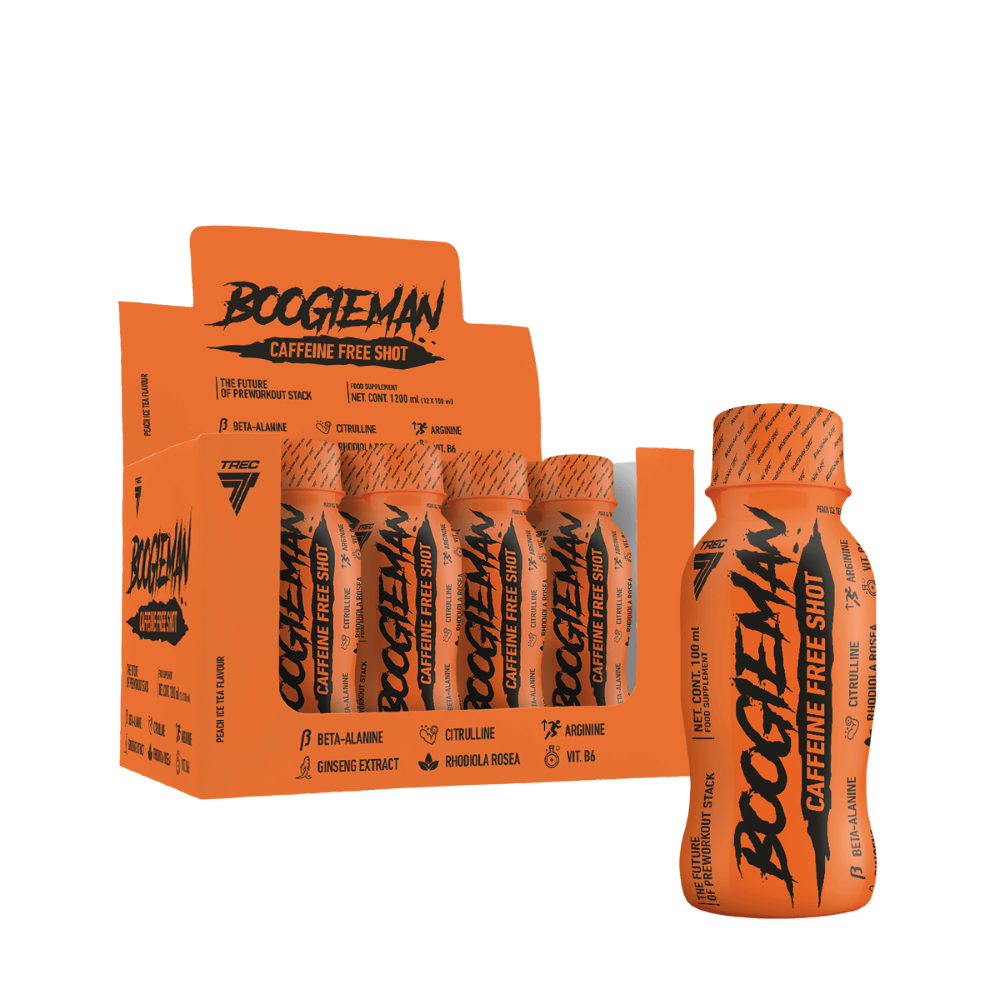 Trec Boogieman Caffeine Free Shot przedtreningowy Ice Tea Brzoskwiniowe - 12 sztuk