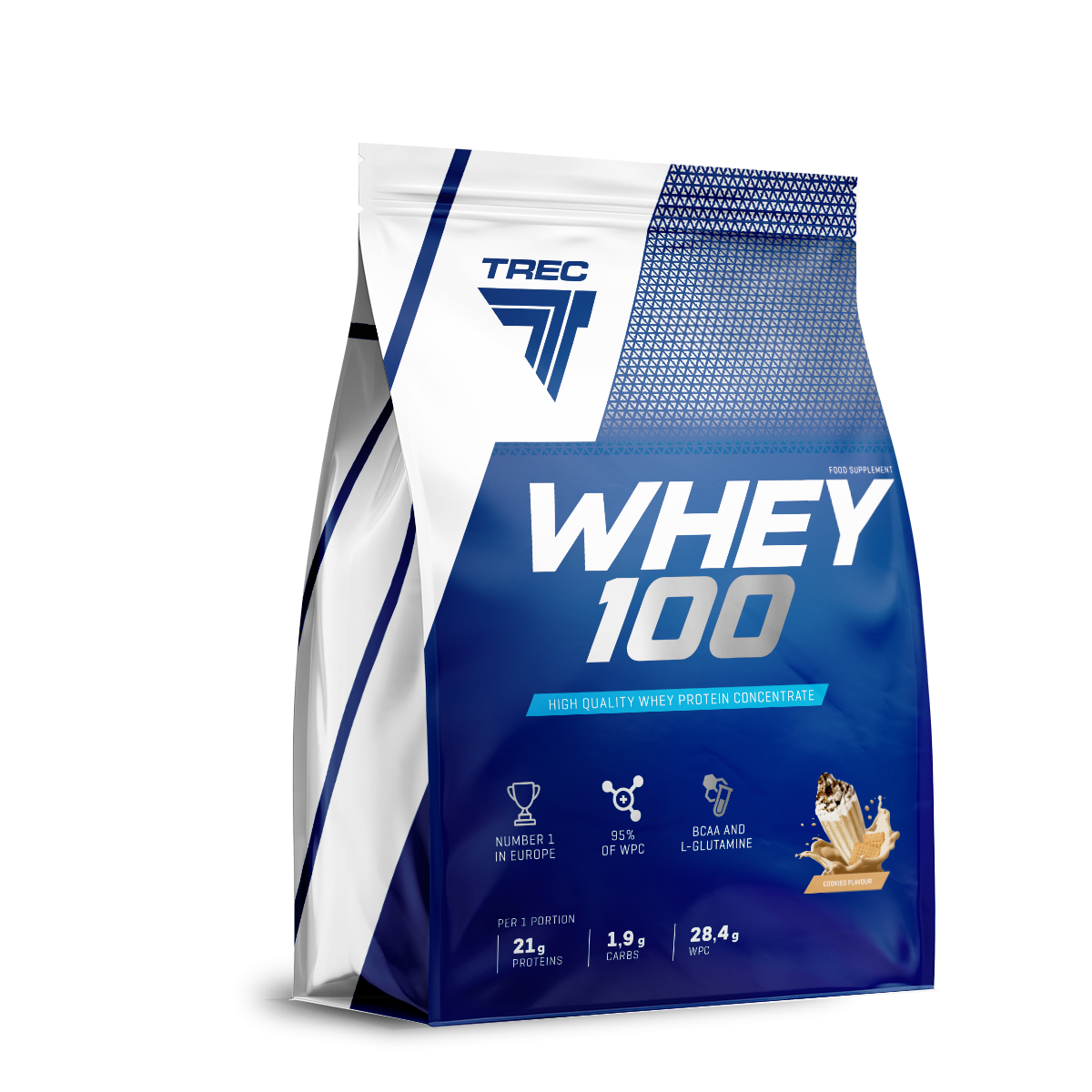 Trec Koncentrat białka serwatkowego Whey 100, ciasteczkowy - 900 g