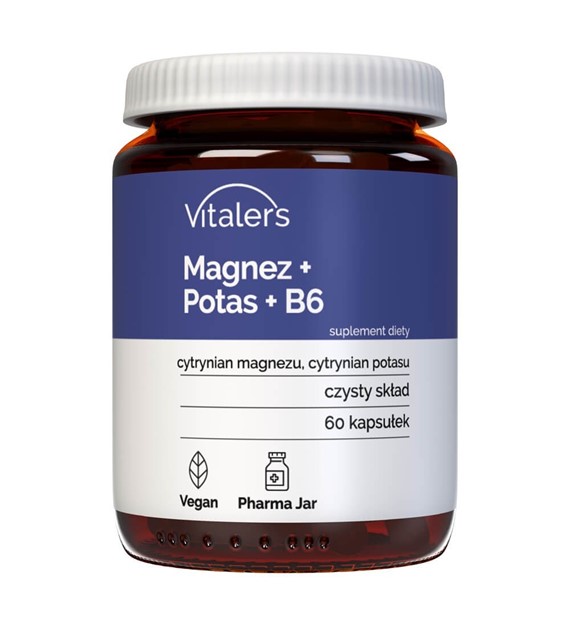 Vitaler's Magnesium 100 mg + Potassium 150 mg + Vitamin B6 10 mg - 60 Capsules
