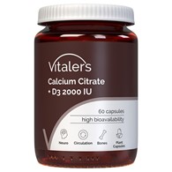 Vitaler's Cytrynian wapnia 1200 mg + Witamina D3 2000 IU - 60 kapsułek