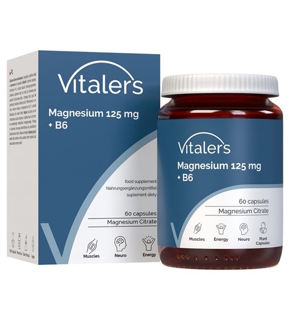 Vitaler's Magnez 125 mg + Witamina B6 6 mg - 60 kapsułek