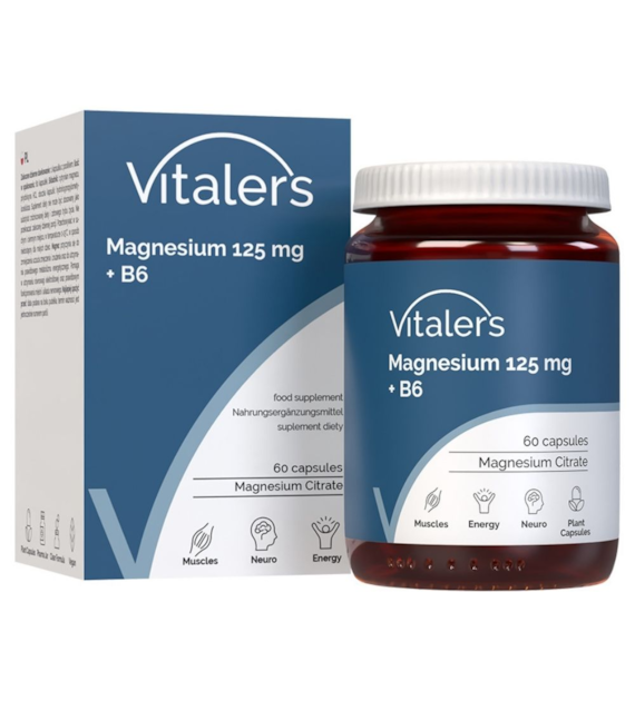 Vitaler's Magnez 125 mg + Witamina B6 6 mg - 60 kapsułek