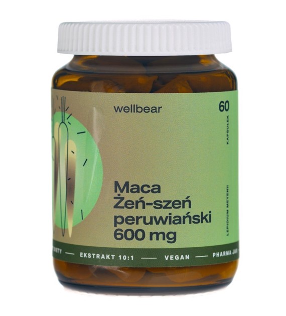 Wellbear Maca (Żeń-szeń peruwiański) 600 mg - 60 kapsułek