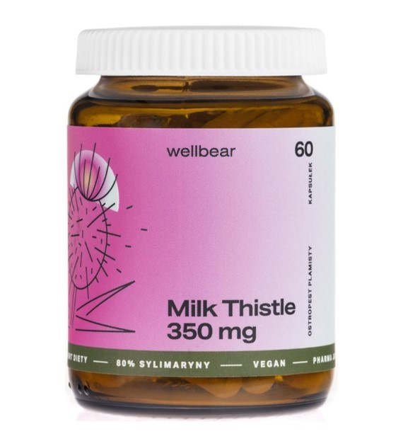Wellbear Milk Thistle (Ostropest plamisty) 350 mg - 60 kapsułek