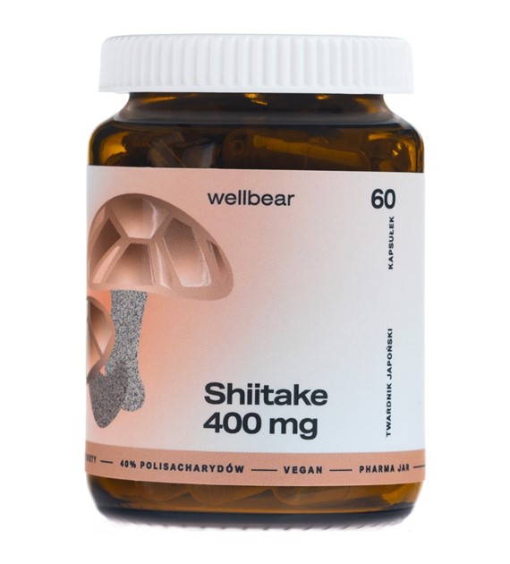 Wellbear Shiitake (Twardnik japoński) 400 mg - 60 kapsułek