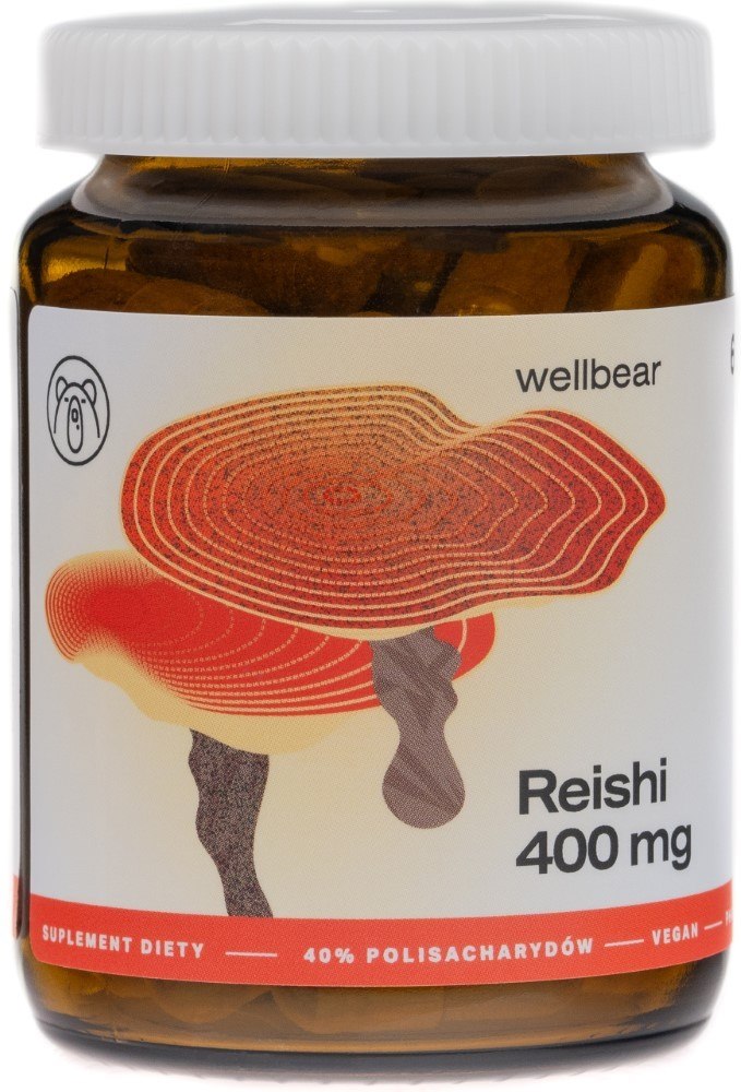 Wellbear Reishi (Lakownica żółtawa) 400 mg - 60 kapsułek