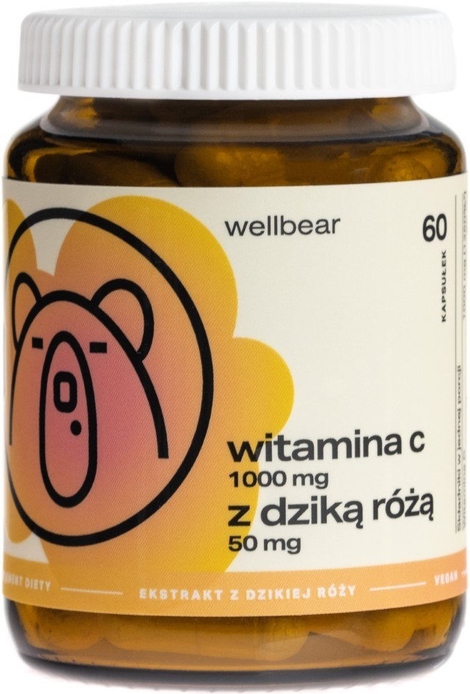 Wellbear Witamina C z dziką różą 1000 mg - 60 kapsułek