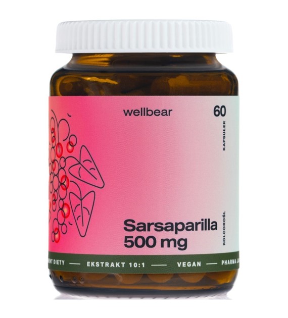Wellbear Sarsaparilla (Kolcorośl) 500 mg - 60 kapsułek