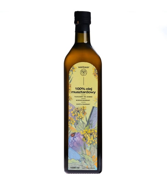 Wellbear Olej musztardowy zimnotłoczony - 1000 ml