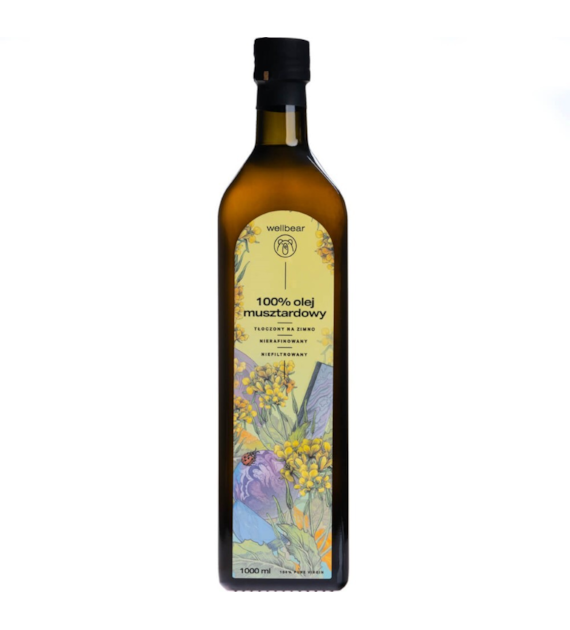 Wellbear Olej musztardowy zimnotłoczony - 1000 ml