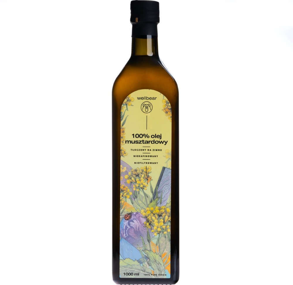 Wellbear Olej musztardowy zimnotłoczony - 1000 ml