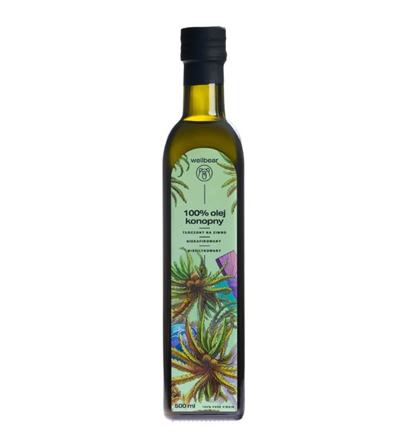 Wellbear Olej konopny zimnotłoczony - 500 ml