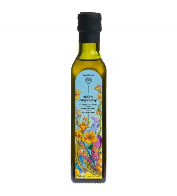 Wellbear Olej lniany zimnotłoczony - 250 ml