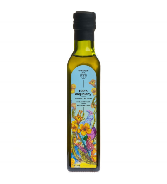 Wellbear Olej lniany zimnotłoczony - 250 ml