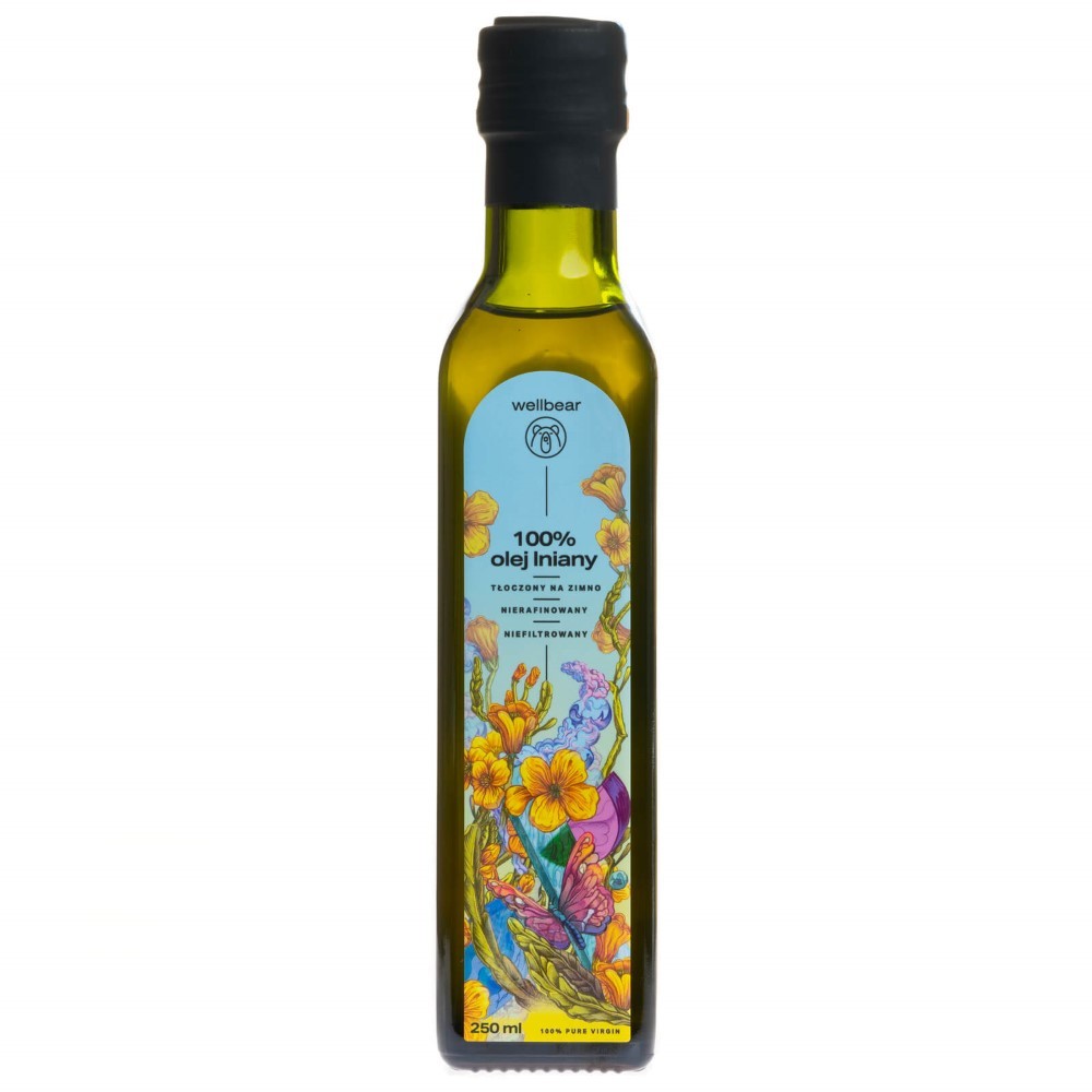 Wellbear Olej lniany zimnotłoczony - 250 ml