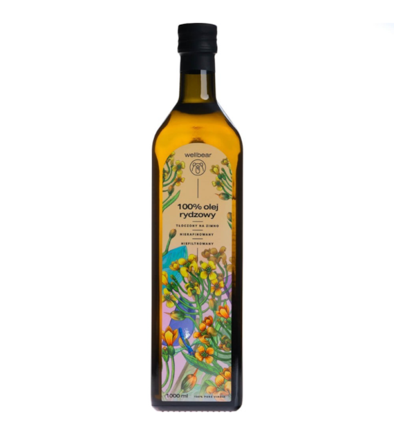Wellbear Olej rydzowy z lnianki zimnotłoczony - 1000 ml