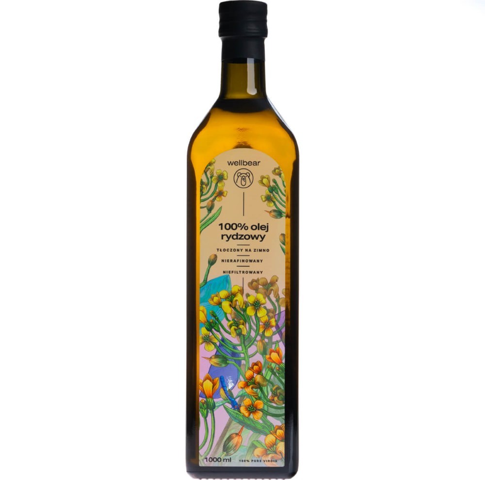 Wellbear Olej rydzowy z lnianki zimnotłoczony - 1000 ml