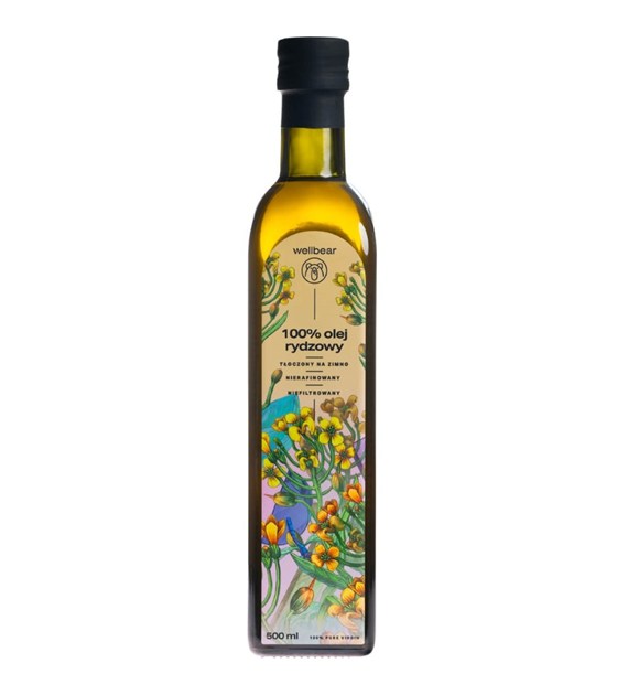 Wellbear Olej rydzowy z lnianki zimnotłoczony - 500 ml