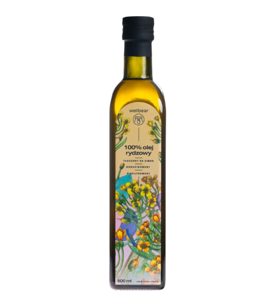Wellbear Olej rydzowy z lnianki zimnotłoczony - 500 ml