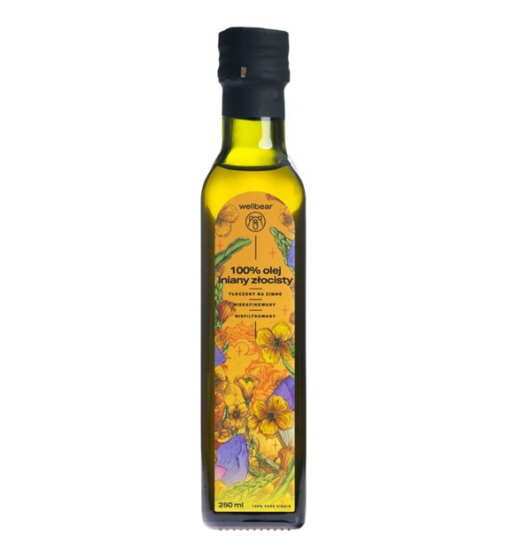 Wellbear Olej lniany złocisty zimnotłoczony - 250 ml