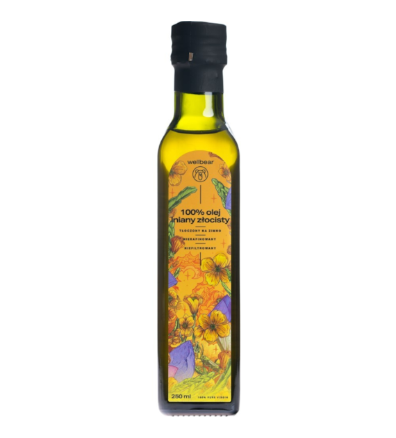 Wellbear Olej lniany złocisty zimnotłoczony - 250 ml