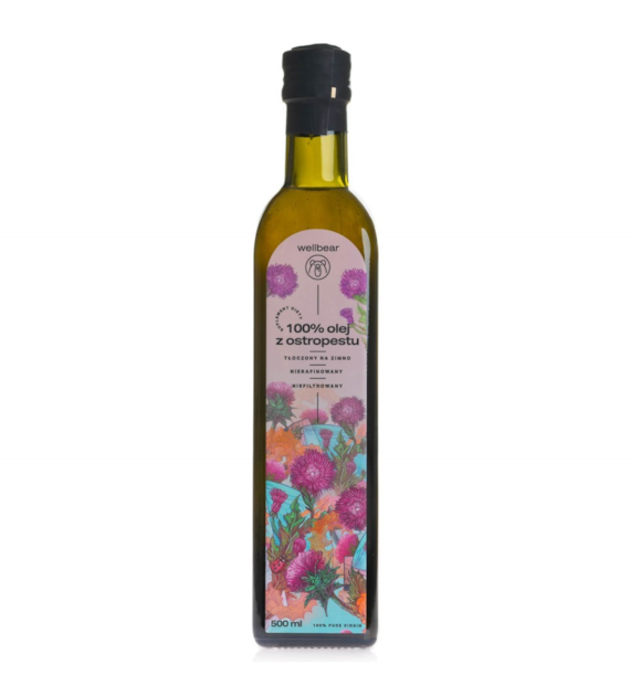 Wellbear Olej z ostropestu zimnotłoczony - 500 ml