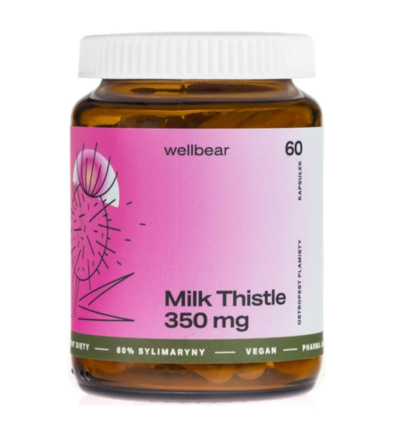 Wellbear Milk Thistle (Ostropest plamisty) 350 mg - 60 kapsułek