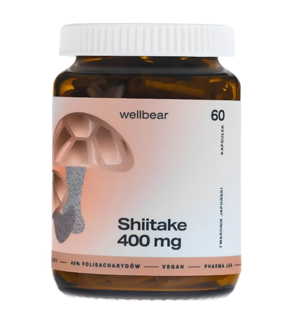Wellbear Shiitake (Twardnik japoński) 400 mg - 60 kapsułek