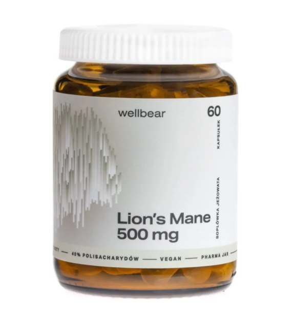 Wellbear Lion's Mane (Soplówka jeżowata) 500 mg - 60 kapsułek