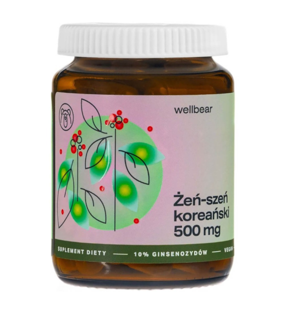 Wellbear - Żeń-szeń koreański (Panax ginseng) 500 mg - 60 kapsułek