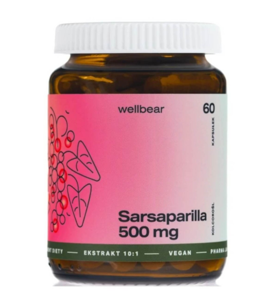 Wellbear Sarsaparilla (Kolcorośl) 500 mg - 60 kapsułek